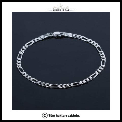 Erkek Figaro Zincir Bileklik – 925 Ayar Gümüş Klasik Erkek Bilekliği