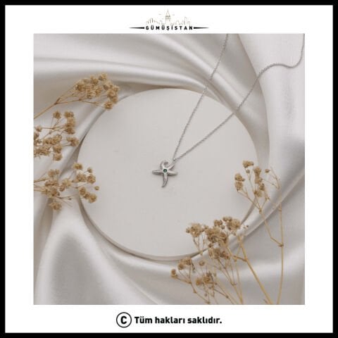 Kişiye Özel Doğum Taşlı Deniz Yıldızı Kolye - Bujiteri