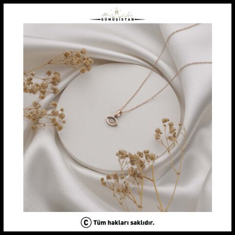 Nazar Göz Kolye – Minimal Göz Figürlü Zirkon Taşlı Koruyucu Kolye