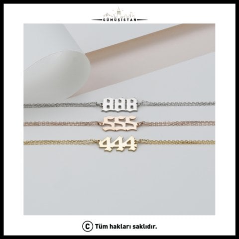 Kişiye Özel Melek Sayıları Bilekliği – 111 222 333 444 555 Angel Number Bileklik