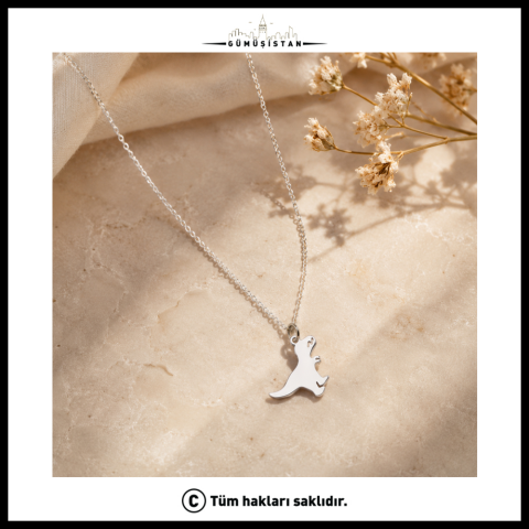 Minimal Dinozor Kolye – T-Rex Figürlü Unisex Kolye