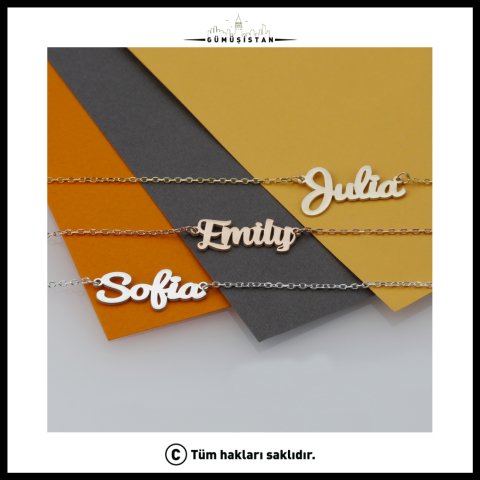 Kişiye Özel İsimli Halhal – Minimal İsim Yazılı Kadın Halhal