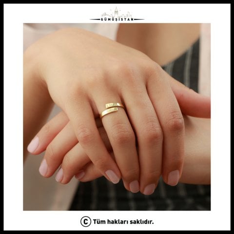Kişiye Özel İki İsimli Ayarlanabilir Yüzük – Çift İsimli Açık Uçlu Yüzük