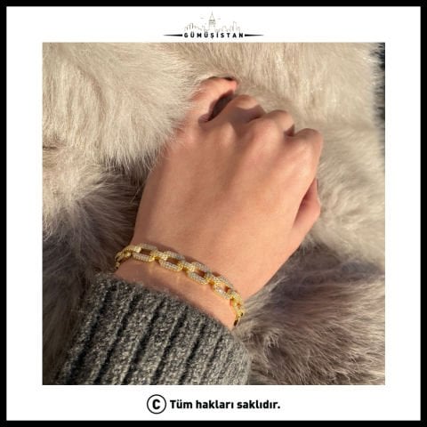 925 Ayar Gümüş Zirkon Taşlı Bileklik