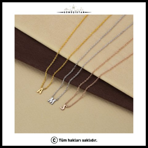 Kişiye Özel Tek Harf Kolye – Minimal Baş Harf Kolyesi