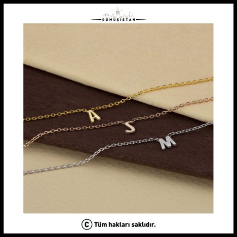 Kişiye Özel Tek Harf Kolye – Minimal Baş Harf Kolyesi