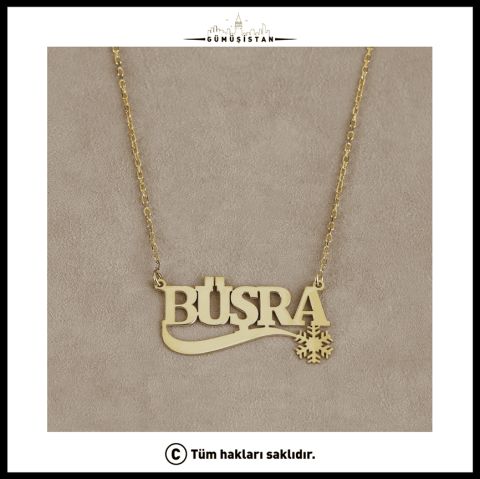 Kişiye Özel İsimli Kar Tanesi Kolye – Özel Tasarım İsim Kolye