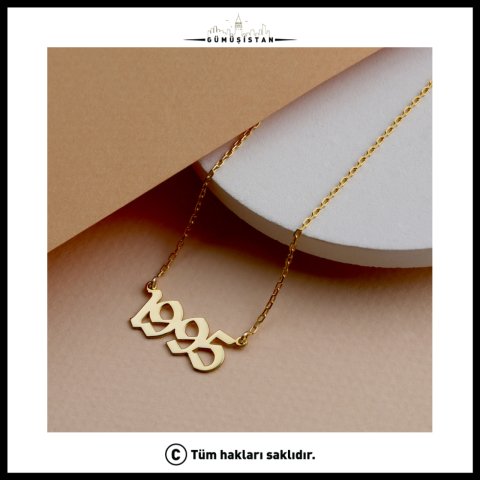 Kişiye Özel Doğum Yılı Kolyesi – Tarihli Kolye
