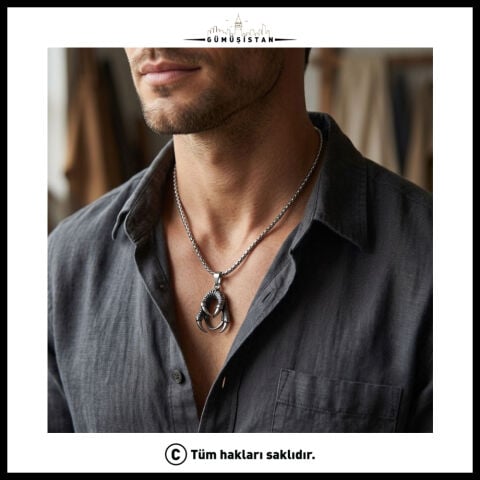 Ejderha Pençesi Figürlü Çelik Erkek Kolye – Gotik Pençe Tasarım Erkek Aksesuar
