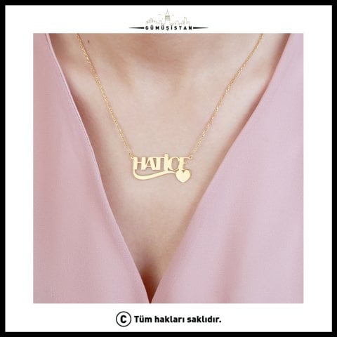 Kişiye Özel İsimli Kalp Kolye – İsim Yazılı Aşk Kolye