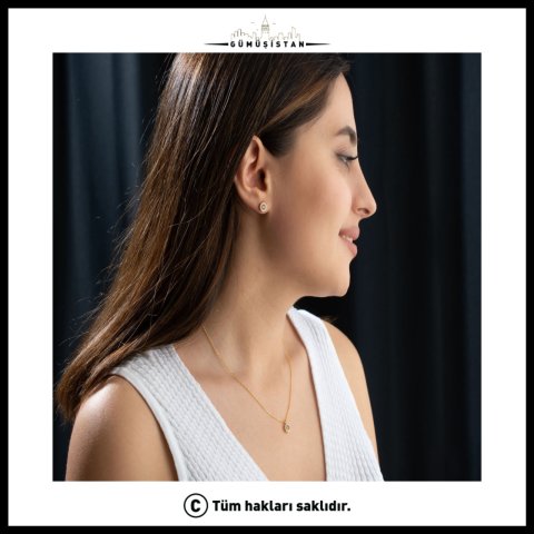 Şubat Ayı Doğum Taşı Kolye – Ametist Taşlı Gold Kolye | Şubat Doğum Günü Hediyesi