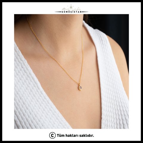 Şubat Ayı Doğum Taşı Kolye – Ametist Taşlı Gold Kolye | Şubat Doğum Günü Hediyesi