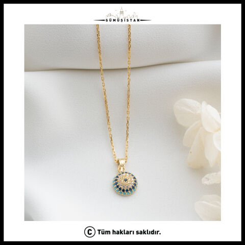 925 Ayar Gümüş Göz Nazarlı Kolye