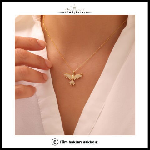 925 Ayar Gümüş Sonsuz Kanat Temalı Anka Kuşu Kolye