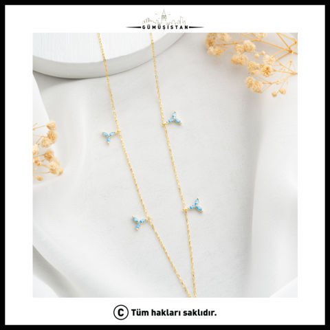 925 Ayar Gümüş Üç Yapraklı Kolye