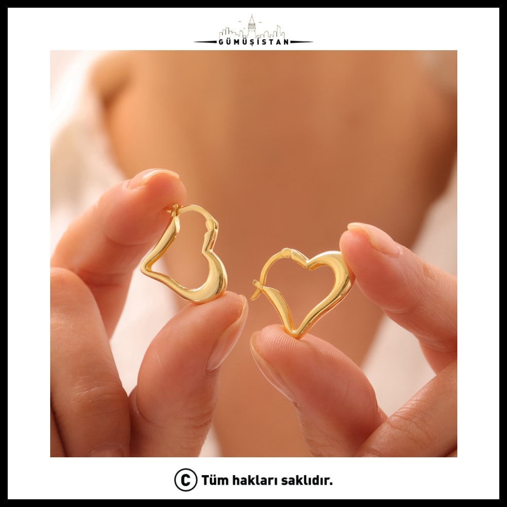 925 Ayar Gümüş Kalpli Küpe