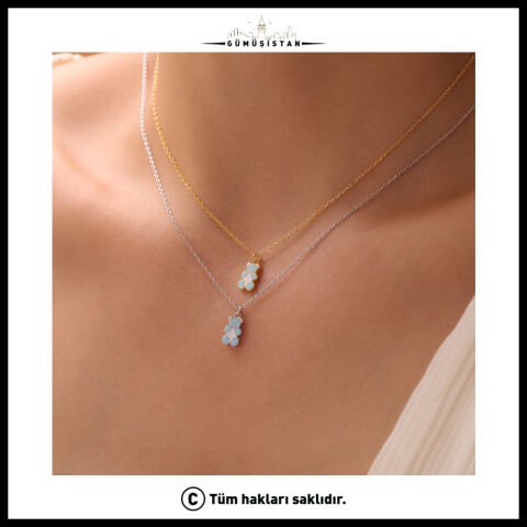 925 Ayar Gümüş Mavi Ayıcık Kolye