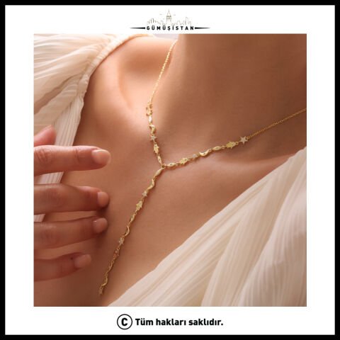 925 Ayar Gümüş Şans Figürlü Y Kolye