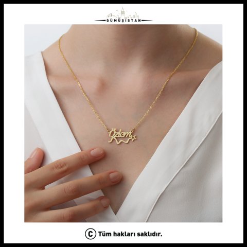 Kişiye Özel İsimli Yıldız Kolye – Samanyolu İsim Kolyesi