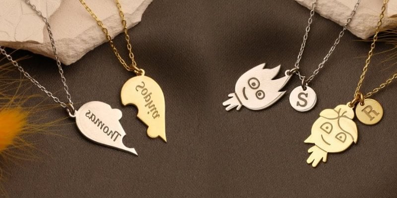 Sevgili Çift kolyeleri