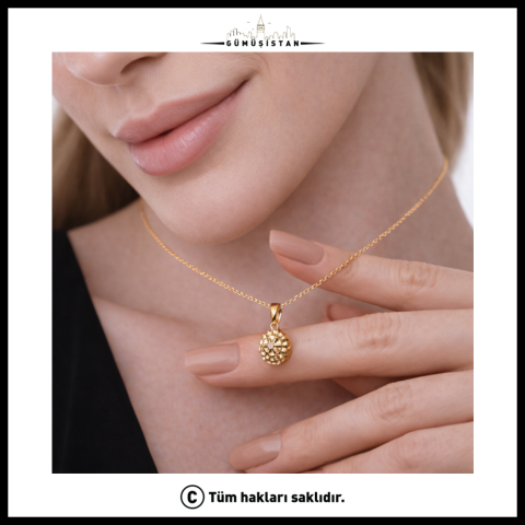 14 Ayar Altın Kaplama Doğum Çiçeği Kolye