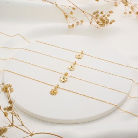 14 Ayar Altın Kaplama Doğum Çiçeği Kolye