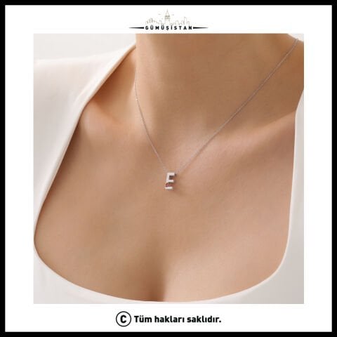 14 Ayar Altın Kaplama Kişiye Özel Doğum Taşlı Bujiteri Harf Kolye