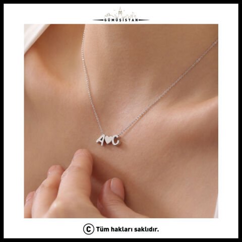 14 Ayar Altın Kaplama Bujiteri Harf Kolye