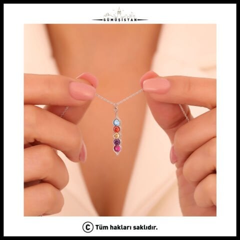 14 Ayar Altın Kaplama Bujiteri Kişiselleştirilebilir Bezelye Figürlü Doğum Taşı Kolyesi