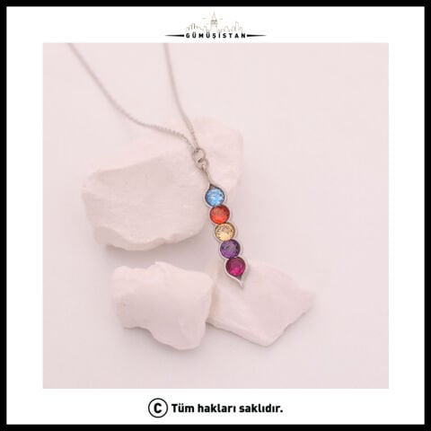 14 Ayar Altın Kaplama Bujiteri Kişiselleştirilebilir Bezelye Figürlü Doğum Taşı Kolyesi