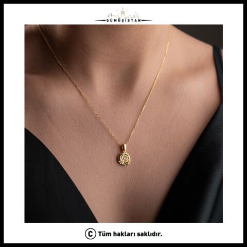 Kişiye Özel Doğum Ayı Çiçeği ve Doğum Taşı Kolye