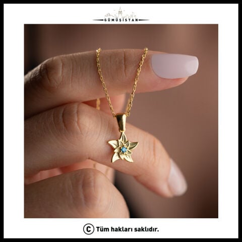 Kişiye Özel Doğum Ayı Çiçeği ve Doğum Taşı Kolye