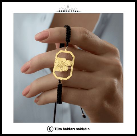 925 Ayar Gümüş Kişiye Özel Resimli Makrome Bileklik