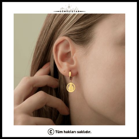 925 Ayar Gümüş Kişiye Özel Resimli Sallantılı Küpe