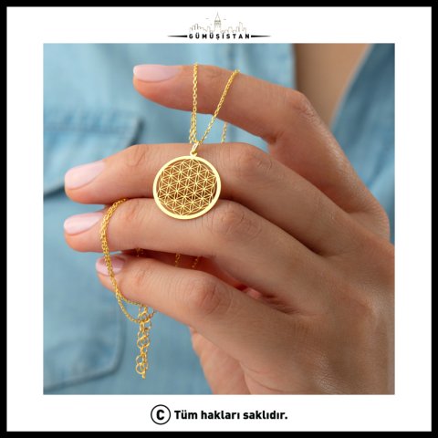925 Ayar Gümüş Yaşam Çiçeği Kolye