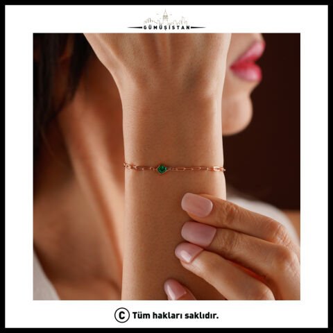 Kişiye Özel Doğum Taşlı Prizma Model Zincirli Bileklik – Bujiteri