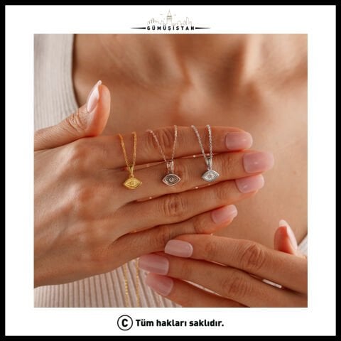 Nazar Göz Kolye – Minimal Göz Figürlü Zirkon Taşlı Koruyucu Kolye