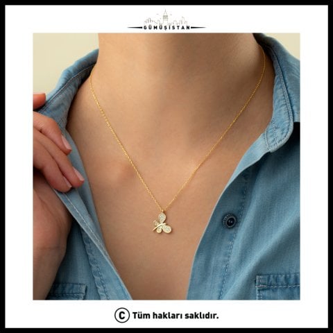 925 Ayar Gümüş Kelebek Kolye