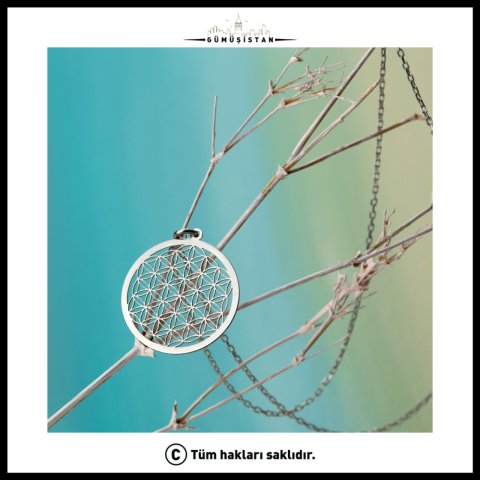 925 Ayar Gümüş Yaşam Çiçeği Kolye