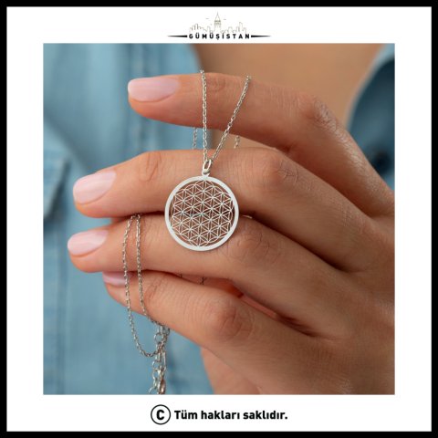 925 Ayar Gümüş Yaşam Çiçeği Kolye