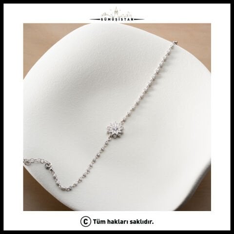 925 Ayar Gümüş Lotus Çiçeği Bileklik