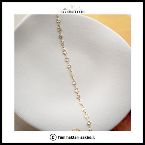 925 Ayar Gümüş Beyaz Minimal Taşlı Bileklik