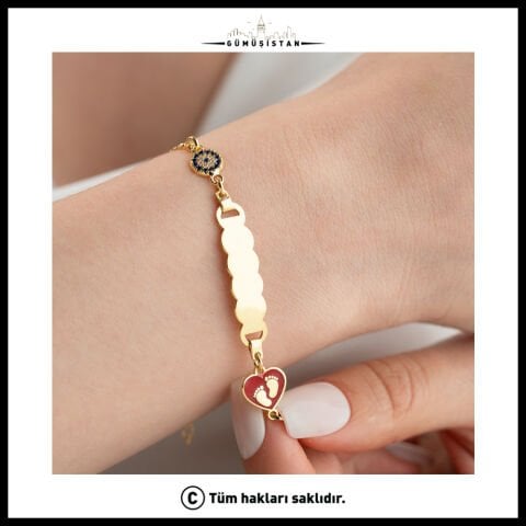 925 Ayar Gümüş Minik Ayak İzi Masalı Bilekliği