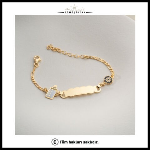 925 Ayar Gümüş Minik Biberonlu Bileklik