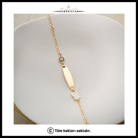 925 Ayar Gümüş Nazar Boncuklu Kedi Figürlü Bileklik