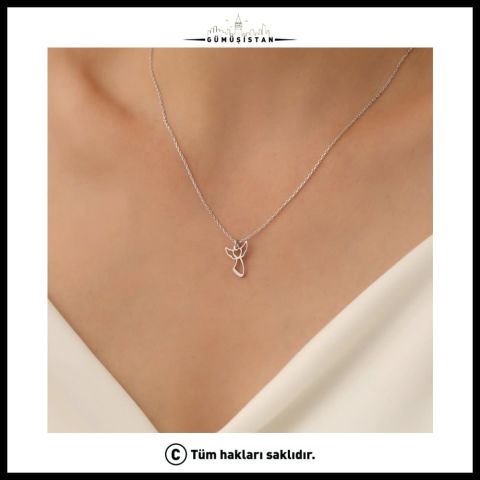 925 Ayar Gümüş Minimal Melek Kolye