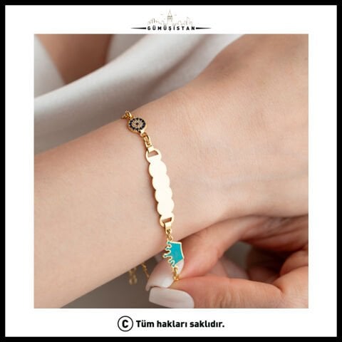 925 Ayar Gümüş Taç Figürlü İsimlik Bileklik