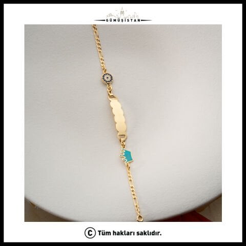 925 Ayar Gümüş Taç Figürlü İsimlik Bileklik