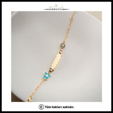 925 Ayar Gümüş Bebek Tulum Figürlü İsimlik Bileklik