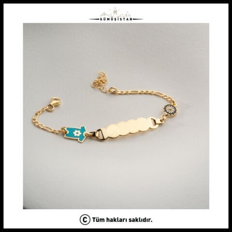 925 Ayar Gümüş Bebek Tulum Figürlü İsimlik Bileklik